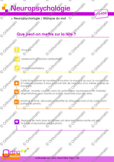 Page 1 de la fiche