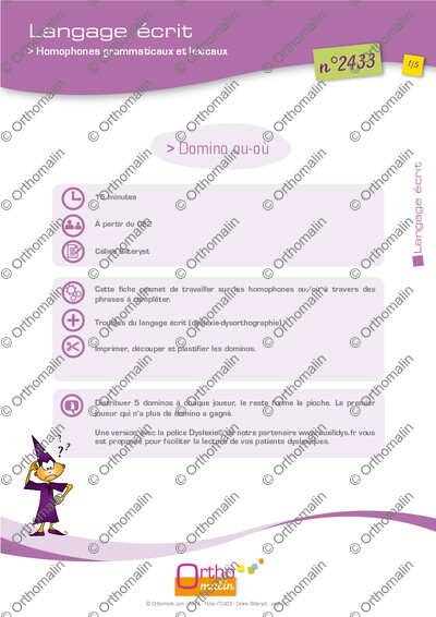 Page 1 de la fiche
