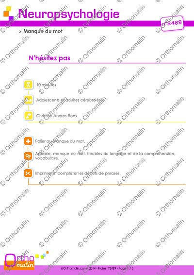 Page 1 de la fiche