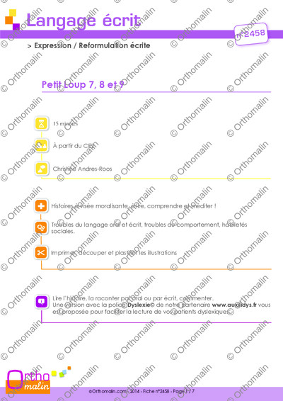 Page 1 de la fiche