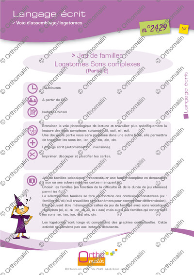 Page 1 de la fiche