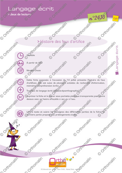 Page 1 de la fiche