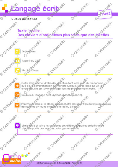Page 1 de la fiche