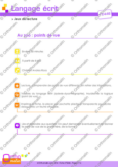 Page 1 de la fiche