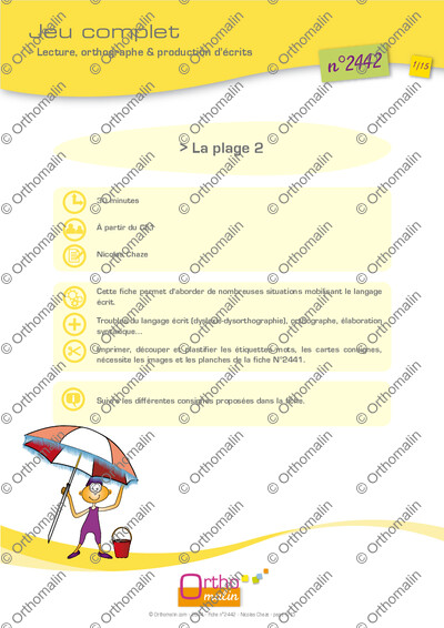 Page 1 de la fiche