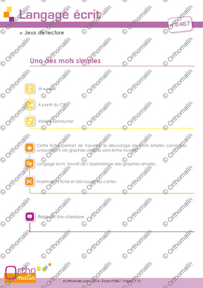 Page 1 de la fiche