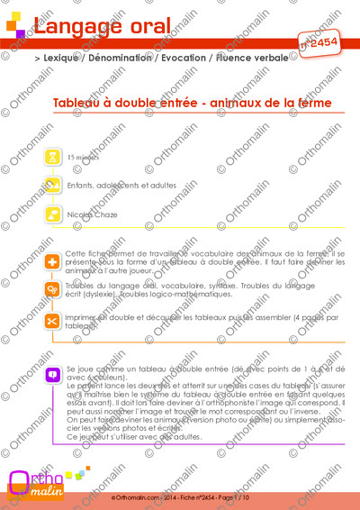 Page 1 de la fiche