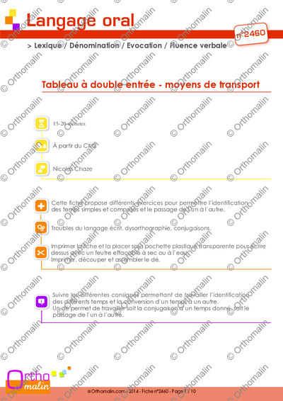Page 1 de la fiche