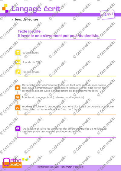 Page 1 de la fiche