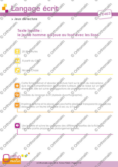 Page 1 de la fiche