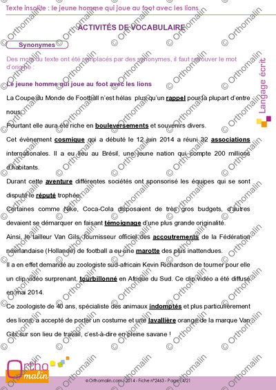 Page 14 de la fiche