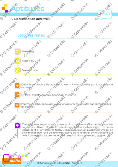 Page 1 de la fiche