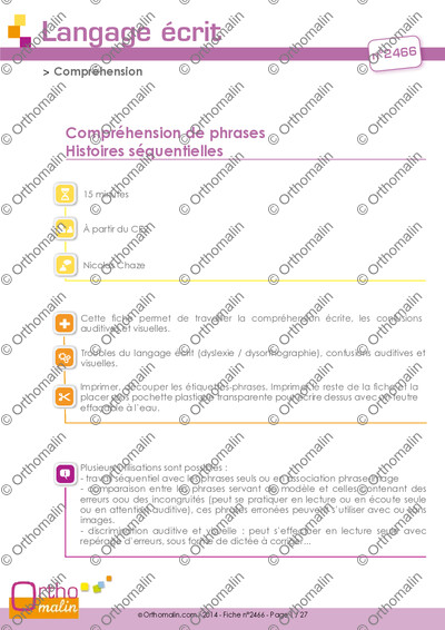 Page 1 de la fiche
