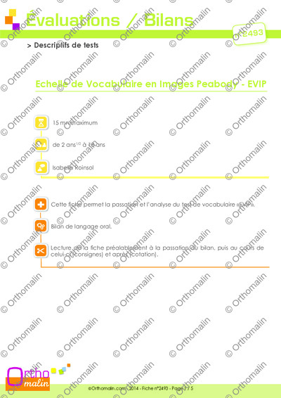 Page 1 de la fiche