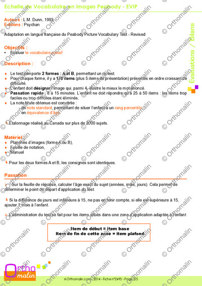 Page 2 de la fiche
