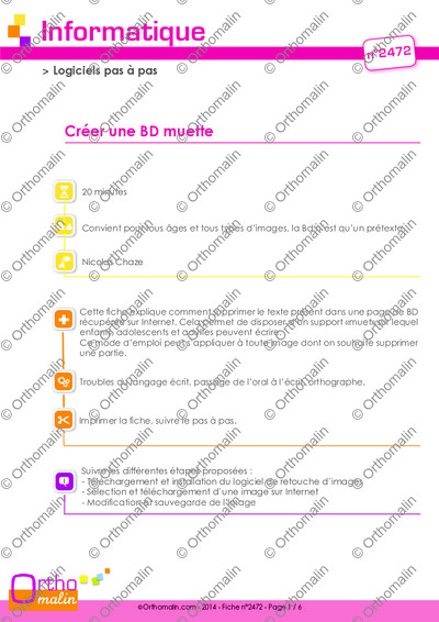 Page 1 de la fiche