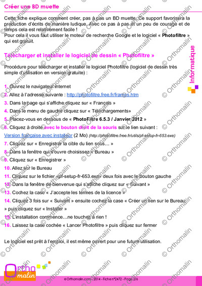 Page 2 de la fiche