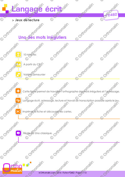 Page 1 de la fiche