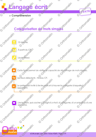 Page 1 de la fiche