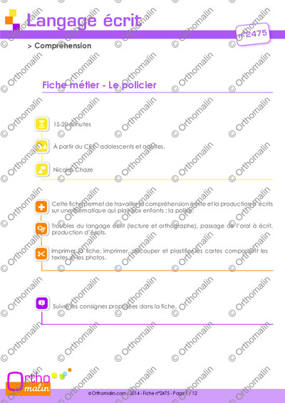 Page 1 de la fiche