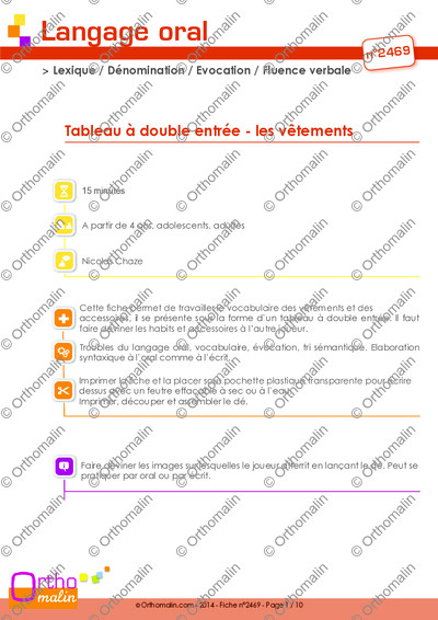 Page 1 de la fiche