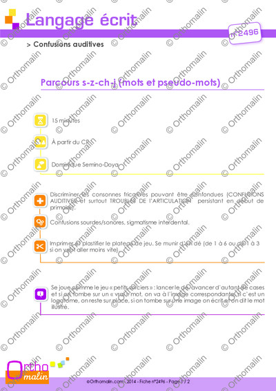 Page 1 de la fiche