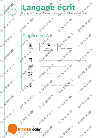 Page 1 de la fiche