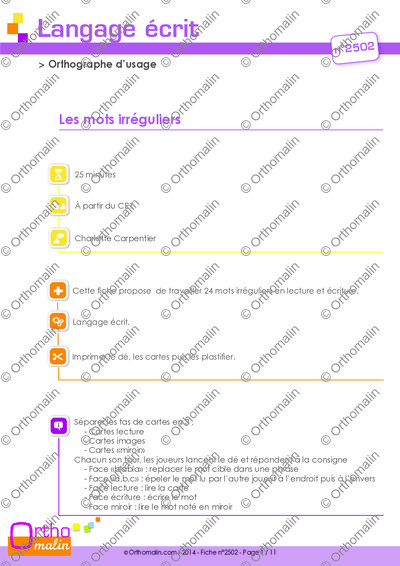 Page 1 de la fiche