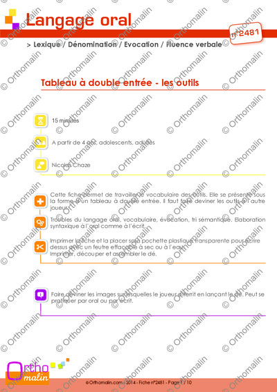 Page 1 de la fiche