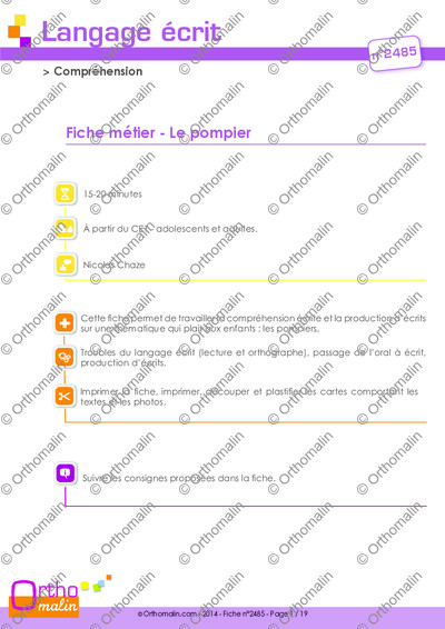 Page 1 de la fiche