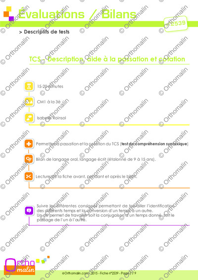 Page 1 de la fiche