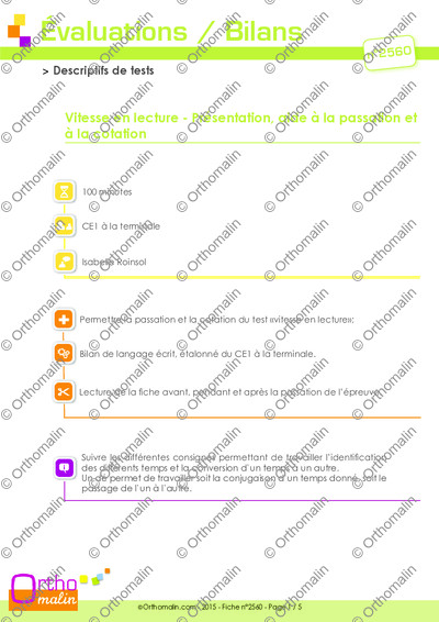 Page 1 de la fiche