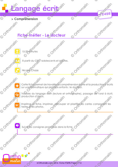 Page 1 de la fiche