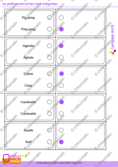 Page 11 de la fiche