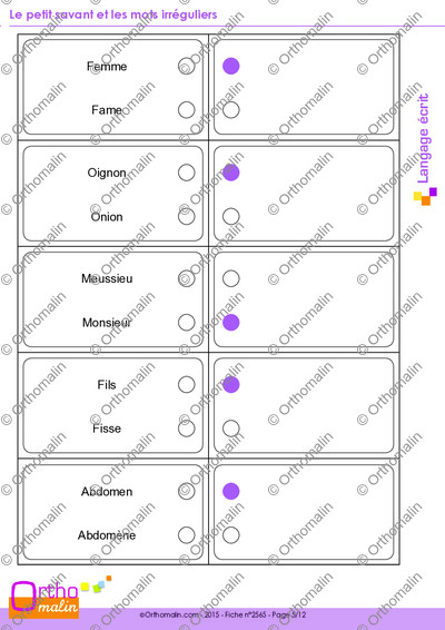 Page 5 de la fiche