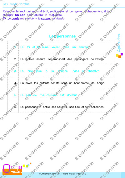 Page 2 de la fiche