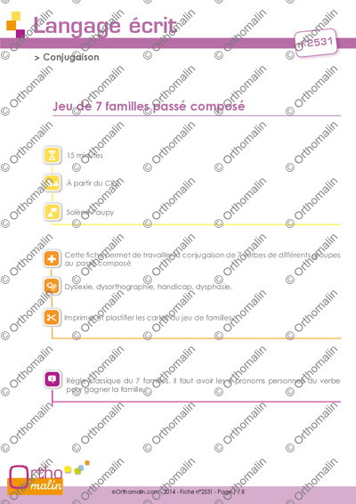 Page 1 de la fiche