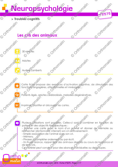Page 1 de la fiche