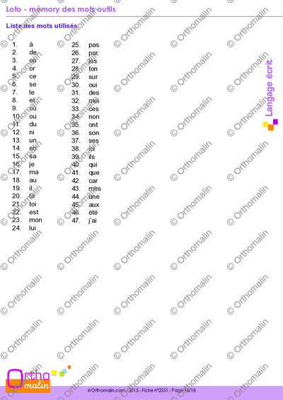 Page 18 de la fiche