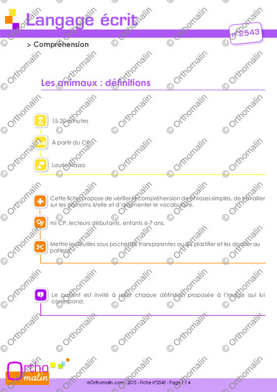 Page 1 de la fiche