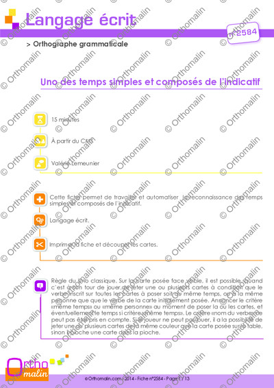 Page 1 de la fiche