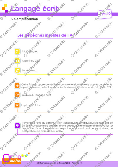 Page 1 de la fiche