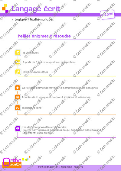 Page 1 de la fiche