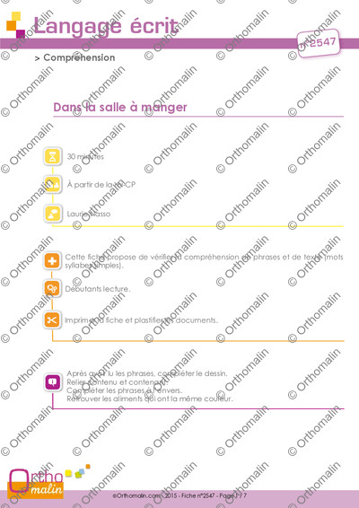 Page 1 de la fiche