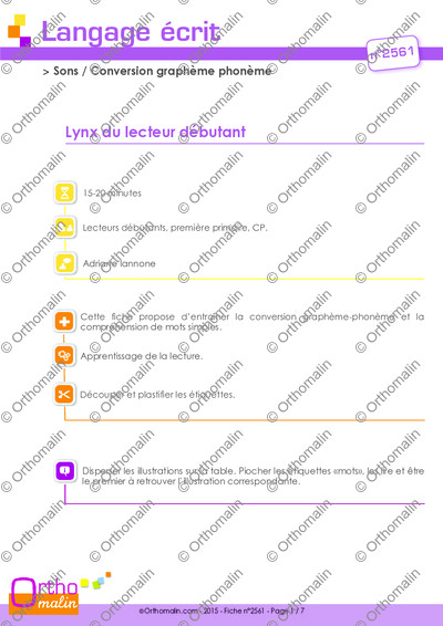 Page 1 de la fiche