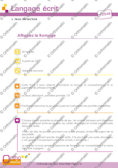 Page 1 de la fiche