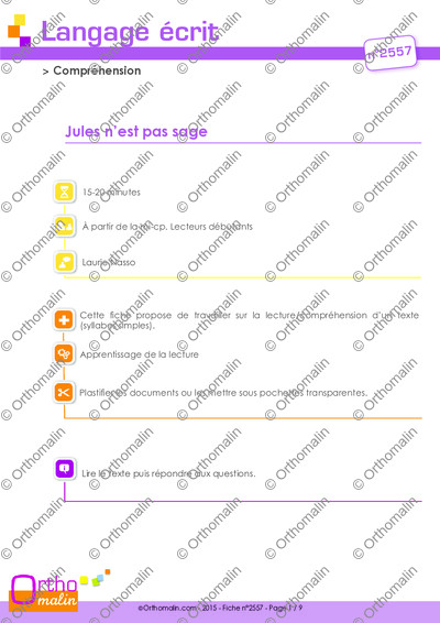 Page 1 de la fiche