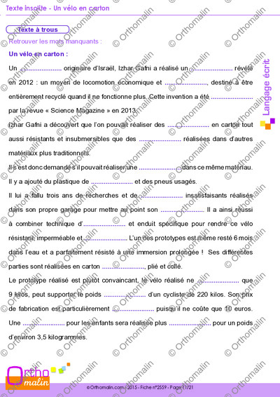 Page 11 de la fiche