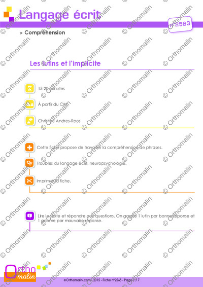 Page 1 de la fiche