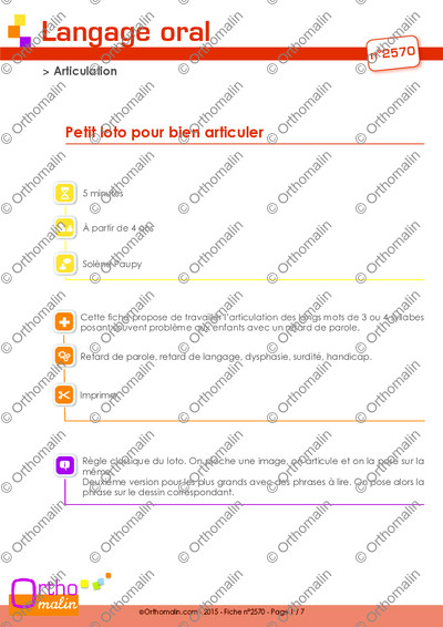 Page 1 de la fiche